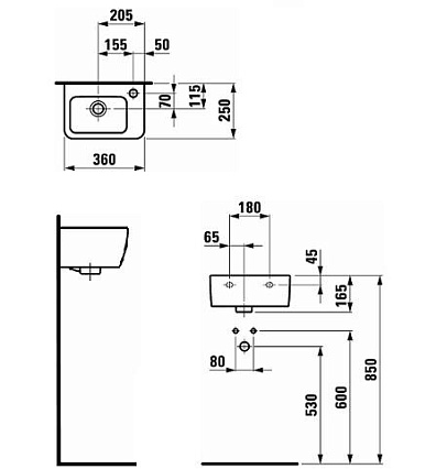 Раковина Laufen PRO A 35 см 8.1695.5.000.106.1