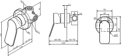 Смеситель для душа Am.Pm X-Joy F85A65000 встраиваемый