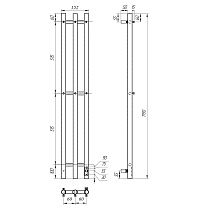 Полотенцесушитель электрический Point Деметра PN12822W П3 120x1200 диммер справа, белый