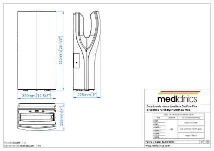 Сушилка для рук Mediclinics Dualflow Plus M24A белый