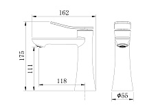 Смеситель для раковины Grossman Advans 510.K35.09.420 графит сатиновый