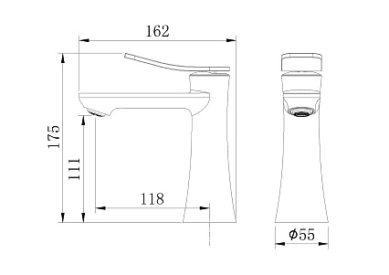 Смеситель для раковины Grossman Advans 510.K35.09.420 графит сатиновый