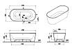 Акриловая ванна Vitra Geo 170x80 см, 65370006000