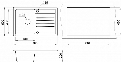 Кухонная мойка Granula Standart ST-7602 76 см классик