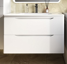 Мебель для ванной Style Line Марелла Люкс Plus 90 см подвесная, белый матовый