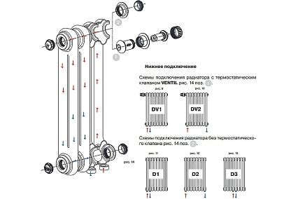 Стальной трубчатый радиатор отопления Rifar TUBOG антрацит TUB 2180-08-DV1-AN