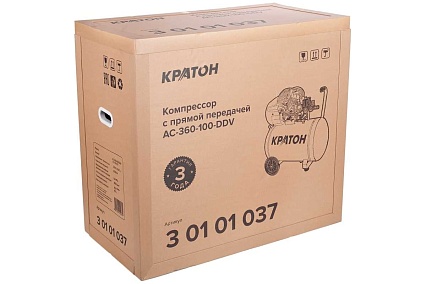 Компрессор с прямой передачей Кратон AC-360-100-DDV 3 01 01 037