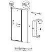 Душевая дверь Grossman Pragma 110x195 прозрачное, золото сатин 100.K33.03.110.32.00