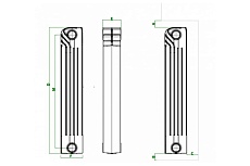 Биметаллический радиатор Fondital ALUSTAL 500/100 BIANCO 12 секций R90103412