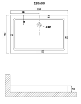 Поддон для душа Niagara Eco NG-P1290-14Q 120x90 белый