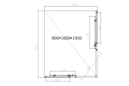 Душевой уголок Vincea Slim-N VSS-4SN8010CGB 100x80 черный, тонированное