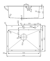 Кухонная мойка D&K 60 см DKS604506 графит