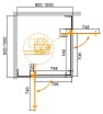 Душевой уголок Cezares SLIDER-A-2-90/100-GRIGIO-BORO 90/100x90/100 серое, брашированное золото