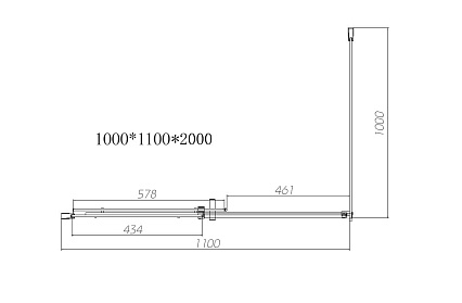 Душевой уголок Vincea Dice VSR-4D1011CLB 110x100 черный, прозрачный