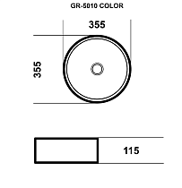 Раковина Grossman Color GR-5010GBL 35 см черный/золото