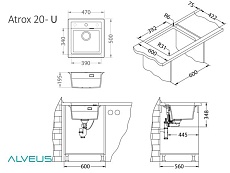 Кухонная мойка Alveus Granital Atrox 20 1131986 47 см белый