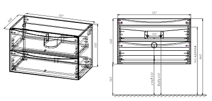 Тумба с раковиной Vincea Mia 70 см V.Oak