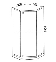 Душевой уголок Cerutti C3AB 90x90 тонированное, черный