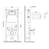 Инсталляция для унитаза Am.Pm PrimeFit I012709.0251 с клавишей, хром