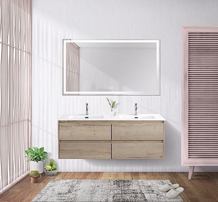 Тумба с раковиной BelBagno Kraft 120 см, 4 ящика Rovere Galifax Bianco