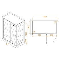 Душевой уголок RGW Stilvol SV-040Gr 150x80 серый, прозрачное 353204058-110