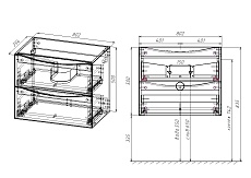 Тумба с раковиной Vincea Mia Slim 80 см V.Oak