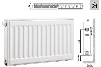 Стальной панельный радиатор Prado UNIVERSAL 21x500x700 U21500700