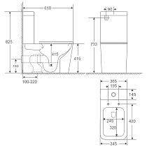 Унитаз-компакт WeltWasser Gelbach ST 001 GL-BL черный глянец 10000011158