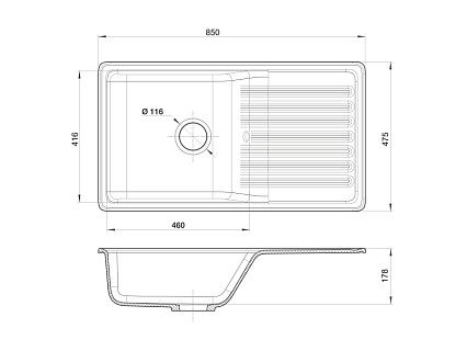 Кухонная мойка GranFest Quarz GF-ZW-73 85 см песочный