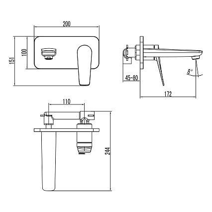 Смеситель для раковины Lemark Bronx LM3726BL черный