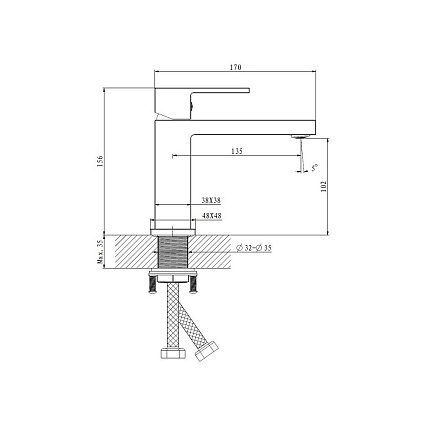 Смеситель для раковины Belz B10672-7 черный