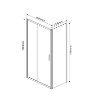 Душевой уголок Vincea Garda VSR-1G1015CLG 150x100 брашированное золото, прозрачный