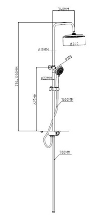 Душевая стойка Esko ST1010shelf белый/хром