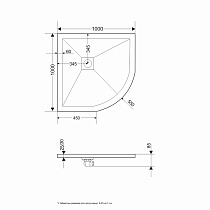 Поддон для душа RGW Stone Tray ST/R-G 100x100 каменный, белый