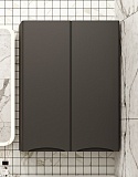 Шкаф подвесной Style Line Бергамо мини Люкс Plus 60 см, черный антискрейч СС-00002359