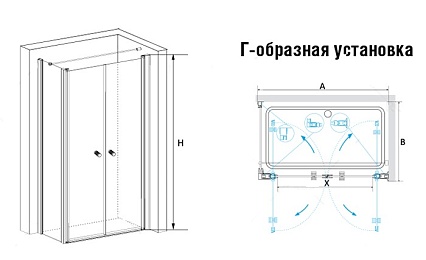 Душевой уголок RGW Passage PA-37 100x100 хром, прозрачное