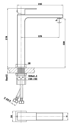 Смеситель для раковины Vincea Cube VBF-1C02