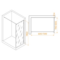 Душевая перегородка RGW Walk In WA-002B 80x195 черный, прозрачное 35100208-14