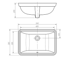 Раковина Arrow AP4036 55 см белый