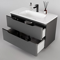 Мебель для ванной Style Line Марелла Люкс Plus 90 см подвесная, серый