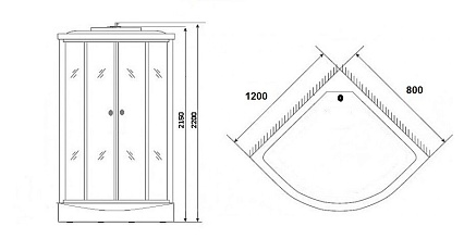 Душевая кабина Niagara NG 1903-01L 120x80 тонированное