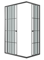 Душевой уголок Niagara Eco NG-1012-14QKL 120x80 стекло с рисунком клетка, черный