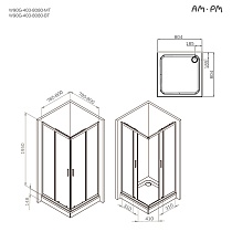 Душевой уголок Am.Pm Gem W90G-403-8080-MT 80x80 прозрачный, хром матовый