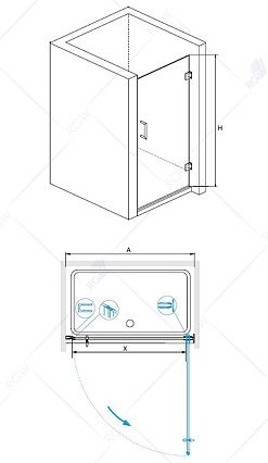 Душевая дверь RGW Hotel HO-01 80x195 прозрачное