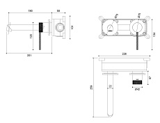 Смеситель для раковины Vincea Rim VBFW-2RM1BG брашированное золото