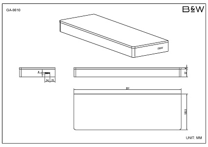 Полка Black&White Gravity GA-9610GM оружейная сталь