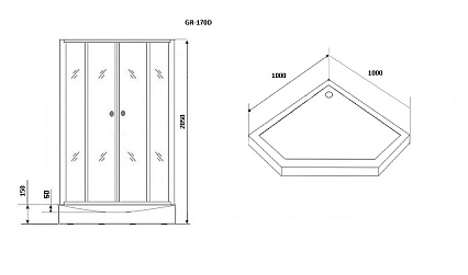 Душевая кабина Grossman GR170D 100x100, хром