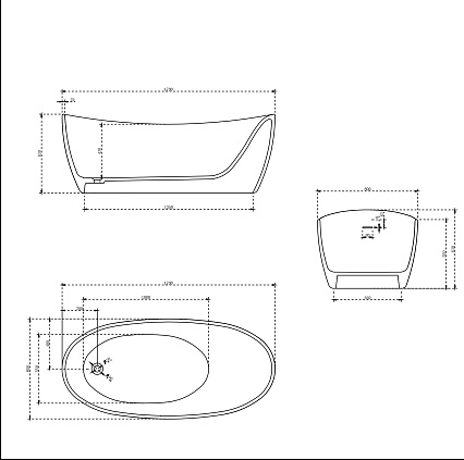 Ванна из искусственного камня Vincea VBT-6S03MW 170x80 см белый матовый