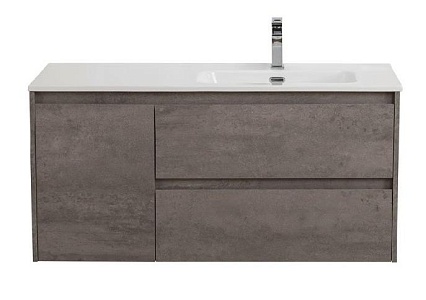 Мебель для ванной BelBagno Kraft 100 см, 2 ящика, 1 дверца, правая Cemento Grigio