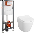 Подвесной унитаз VitrA Integra 9856B003-7205 с микролифтом, инсталляцией